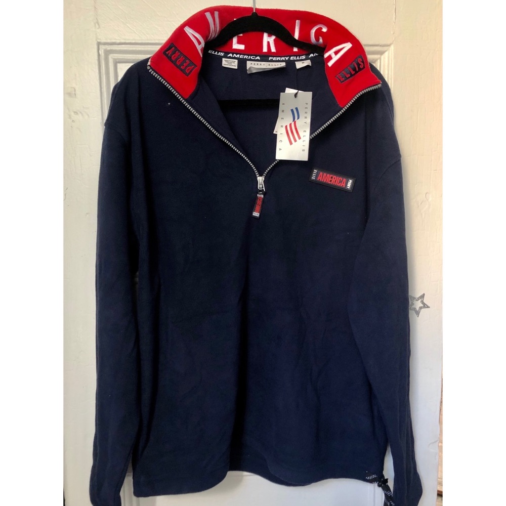 Perry Ellis America Fleece Quarter-Zip Sweater